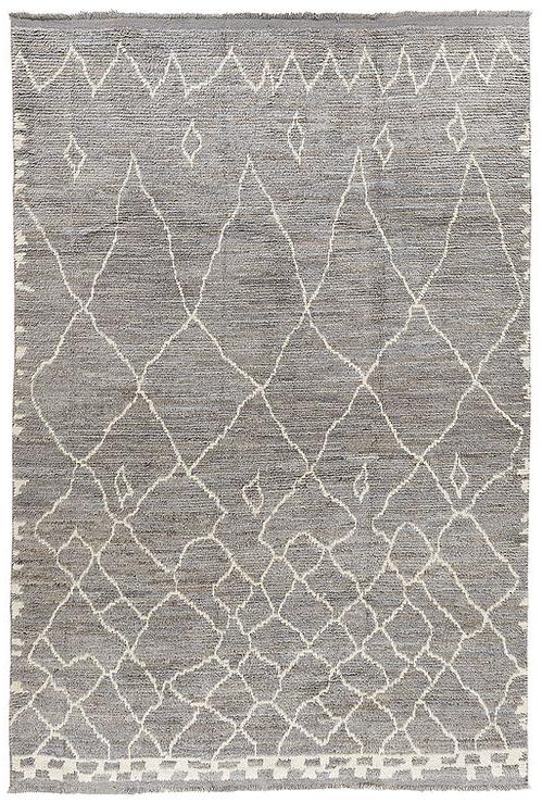 Tapis berbère gris à poils longs