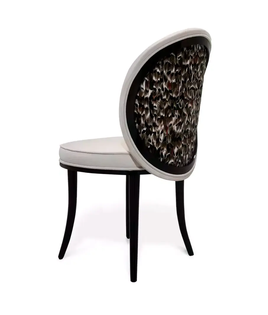 Chaise de salle à manger Mistral Folie à dossier plumes
