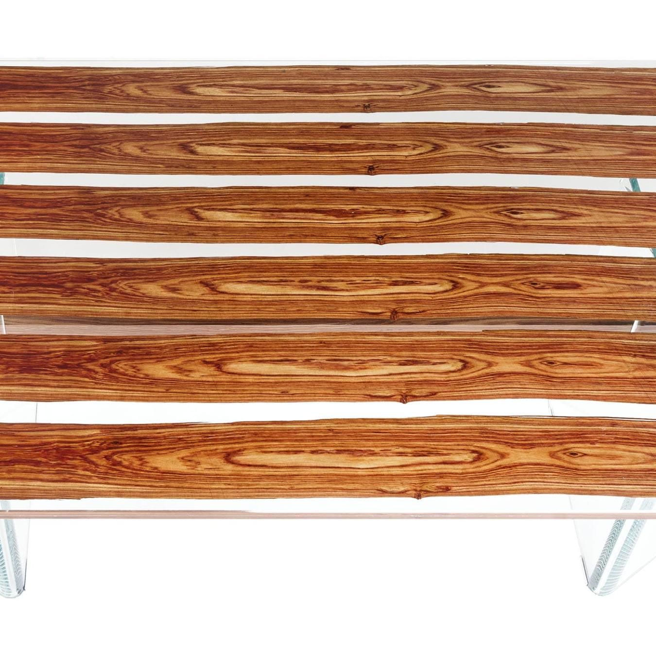 Parigi houten en glazen eettafel