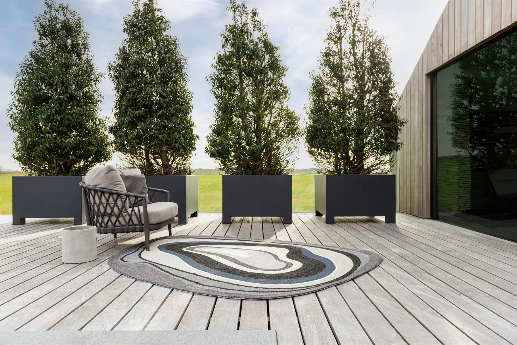 Habitat Aura grijs outdoor vloerkleed