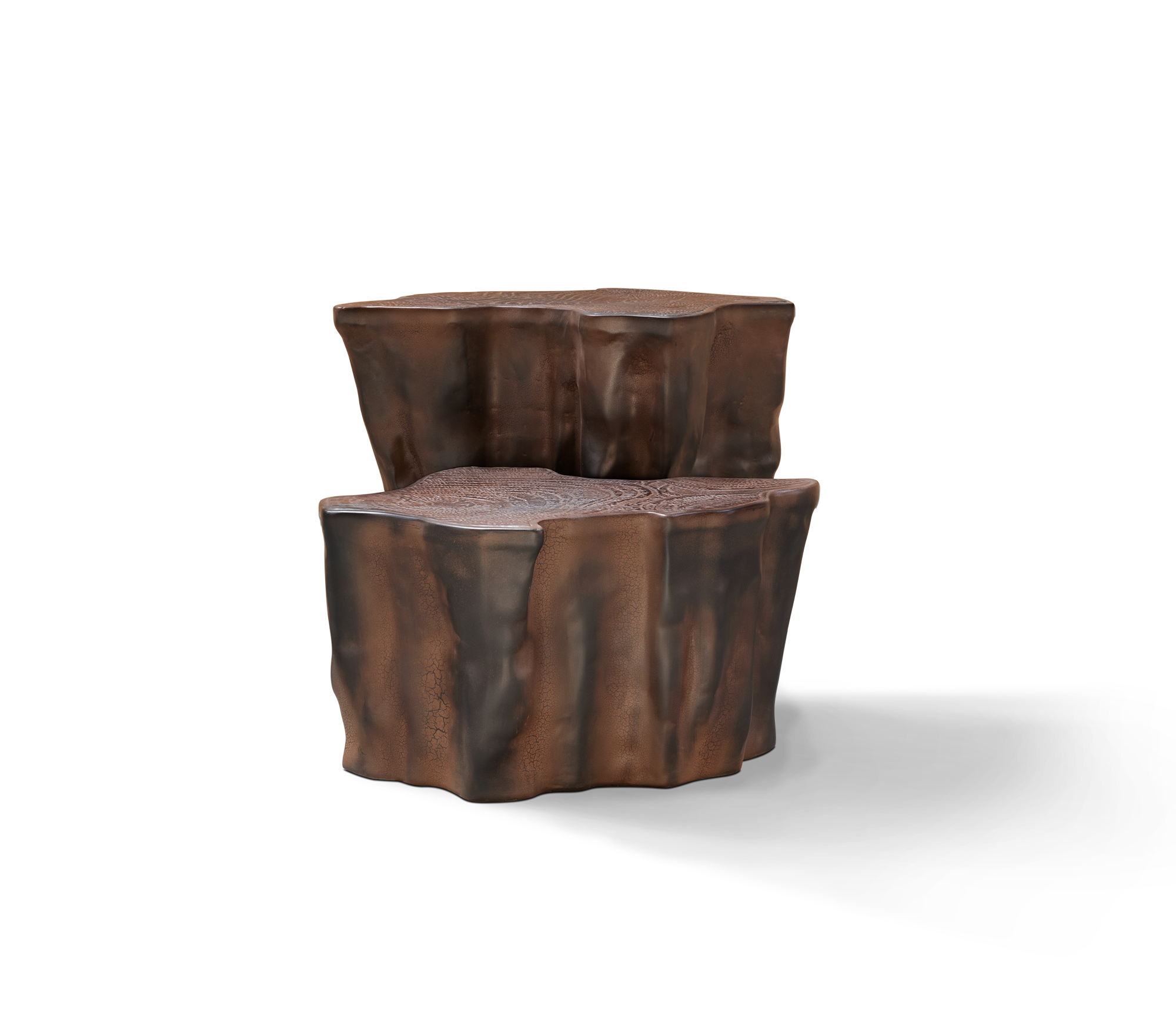 Table d’appoint Horizon en céramique brun foncé