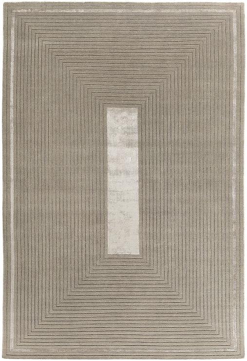 Hand Knotted beige frame wol & viscose vloerkleed
