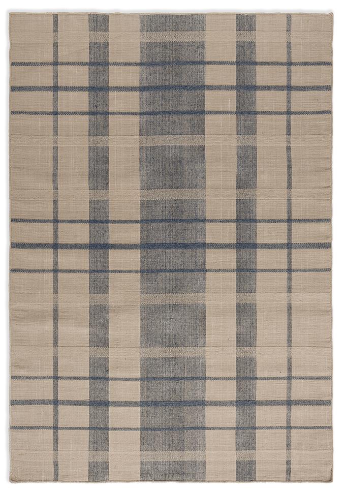 Zona denim ruit outdoor tapijt | Maat: 140 × 200 cm