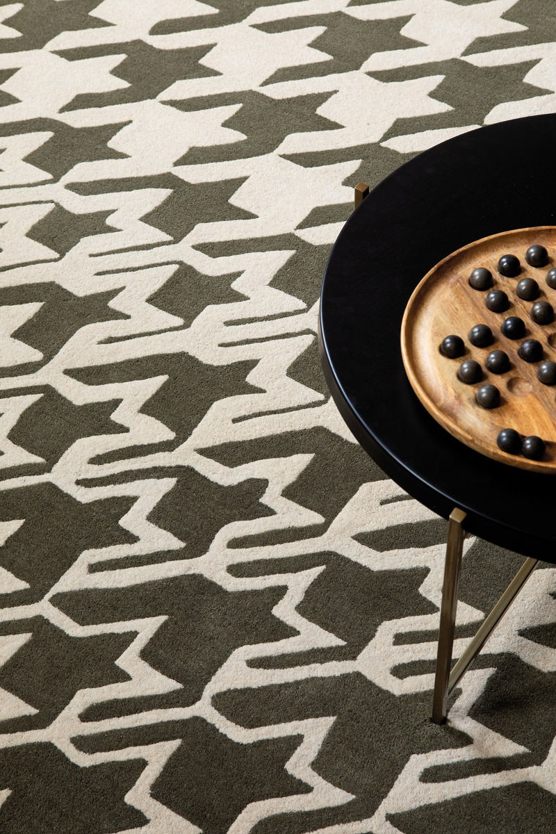 Tapis pied-de-poule gris | Taille: 170 × 240 cm