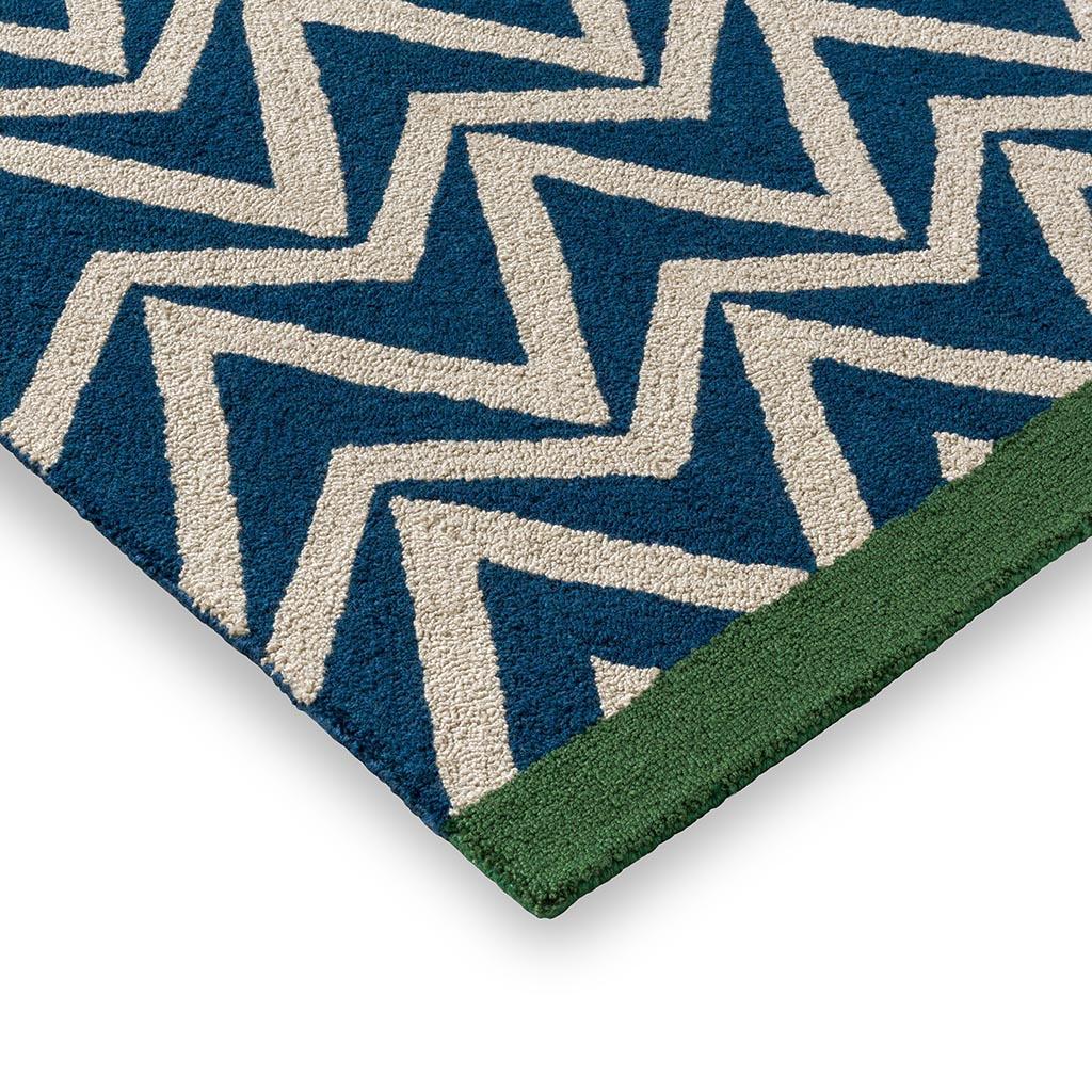 Dhurrie blauw outdoor vloerkleed