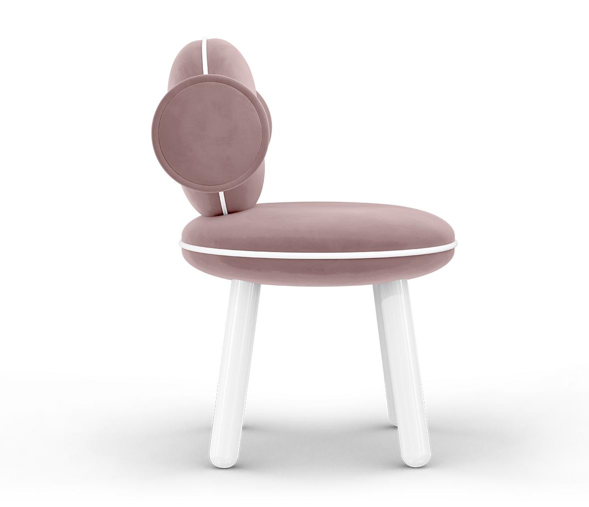 Petit pouf-chaise Lolly rose