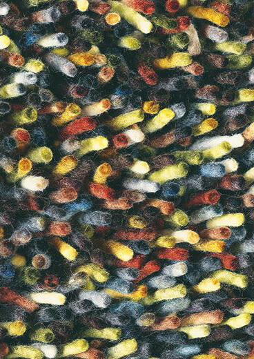 Rocks veelkleurig vilt wollen hoogpolig tapijt | Maat: 140 × 200 cm