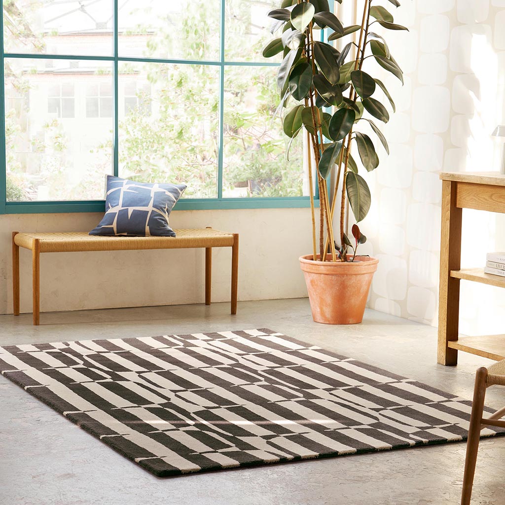Tapis Lohko Stripe charbon | Taille: 200 × 280 cm
