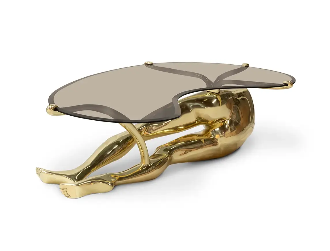 Table basse Tavo en laiton poli