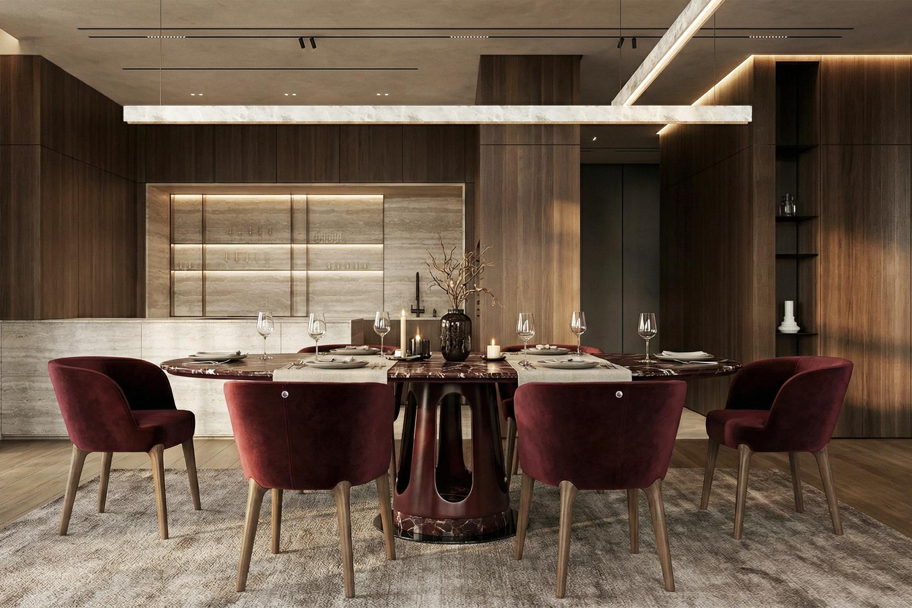 Aura ovale marmeren eettafel