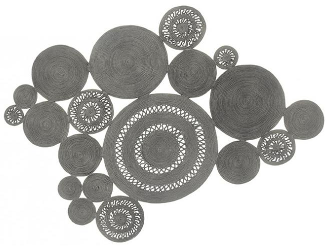 Gevlochten patchwork zilver tapijt | Maat: 200 × 300 cm