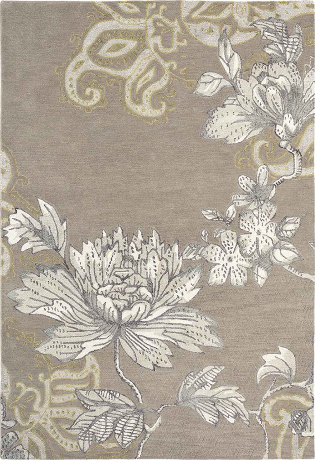 Tapis Fable Floral gris | Taille: 200 × 280 cm