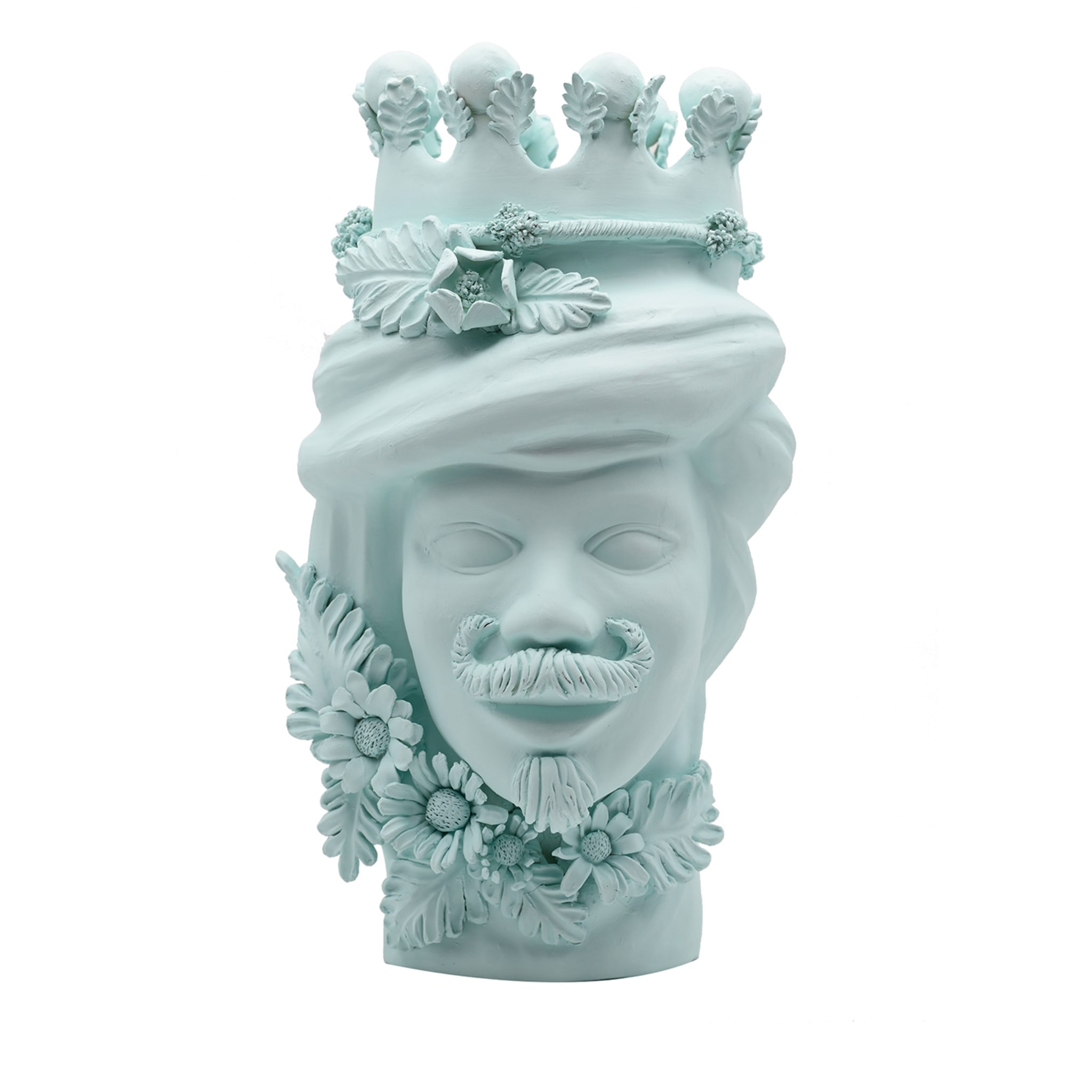 Moorkop hemelblauwe sculptuur