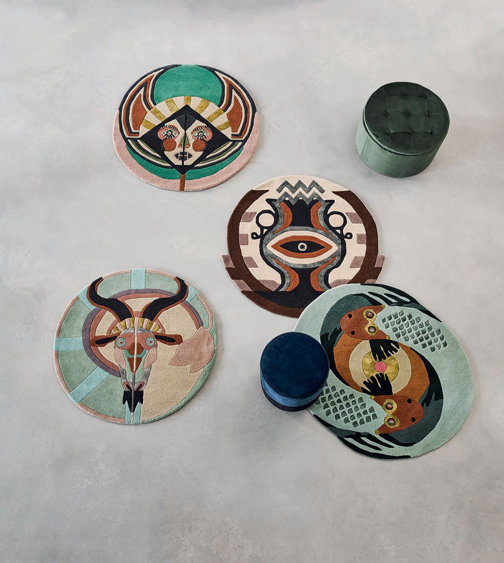 Zodiac Steenbok rond tapijt | Maat: Ø 100 cm