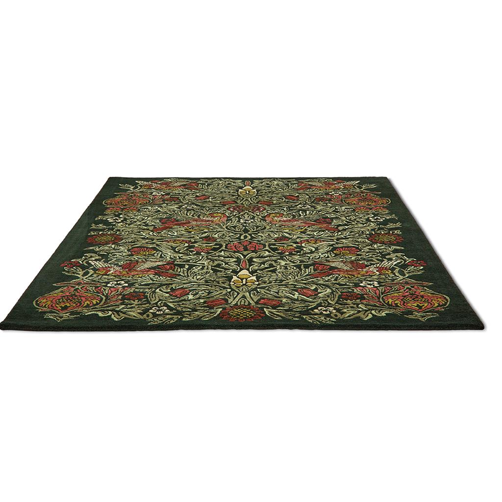 Tapis en laine Bird Tump vert | Taille: 140 × 200 cm