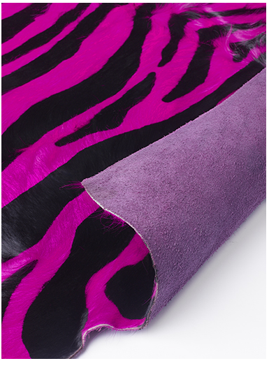 Roze zebra natuurlijke koeienhuid | Maat: 200 × 240 cm