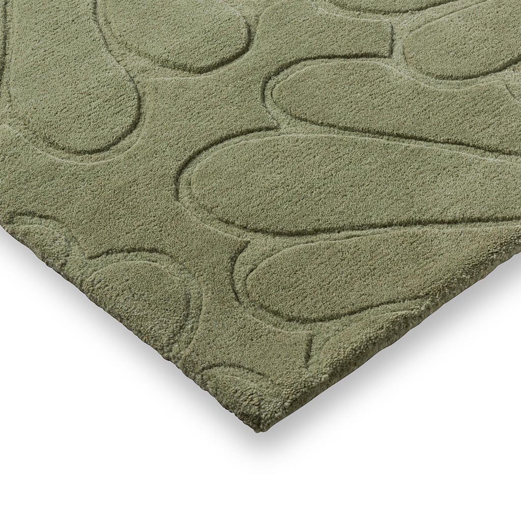 Tapis Coleby Petals vert haie | Taille: 140 × 200 cm