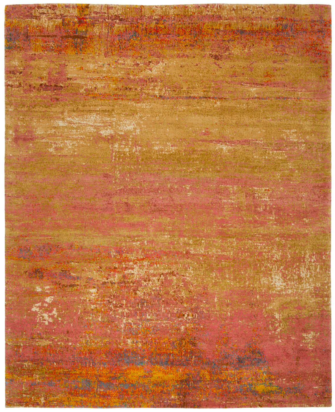 Artwork 19 veelkleurig geelroze tapijt | Maat: 200 × 300 cm