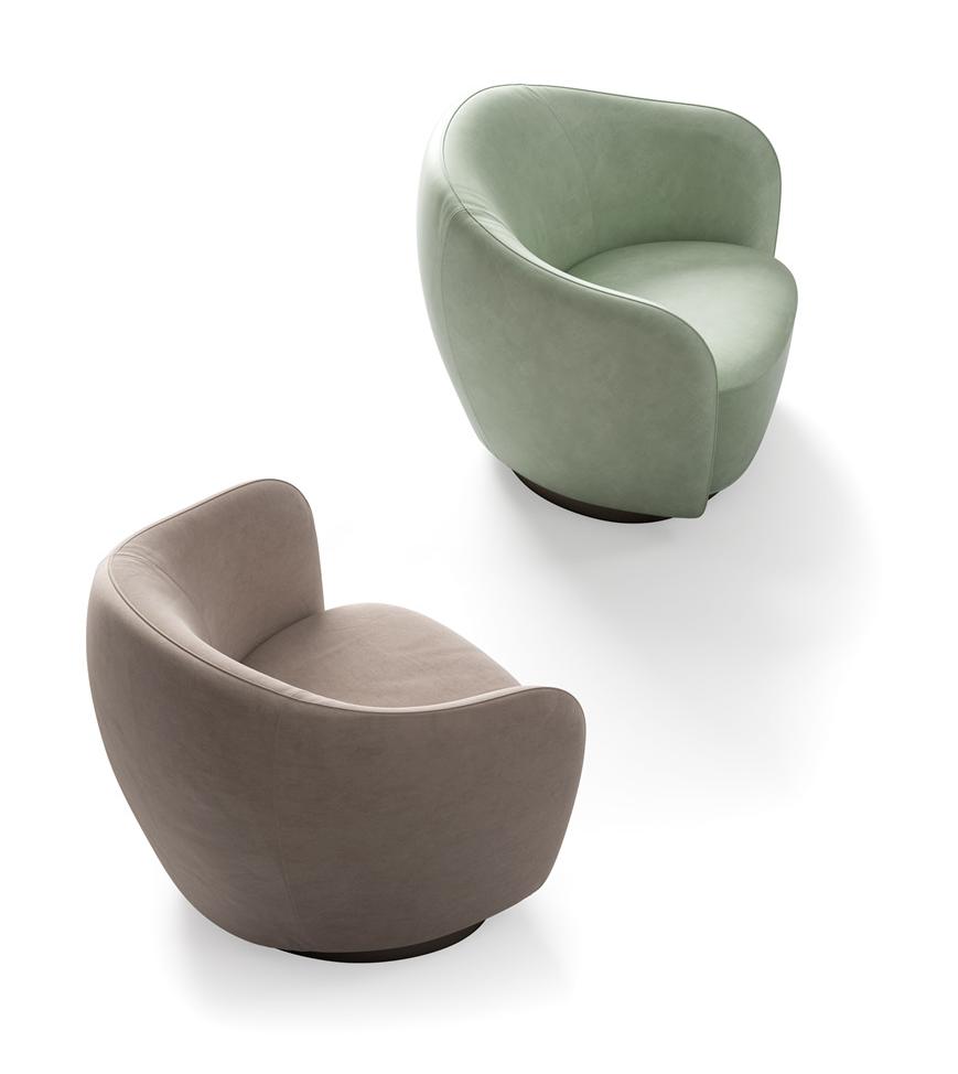 Fauteuil incurvé Isabel | Revêtement: Leather type A