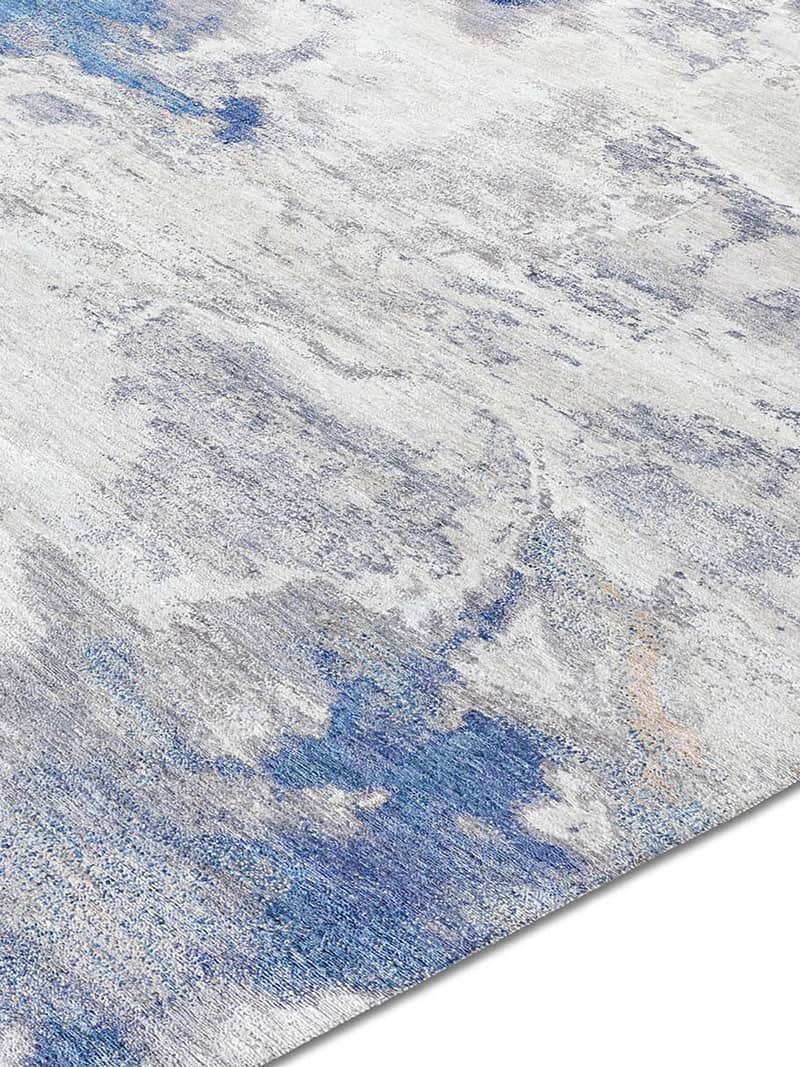 Tapis noué à la main Blue / Sand | Taille: 274 × 365 cm