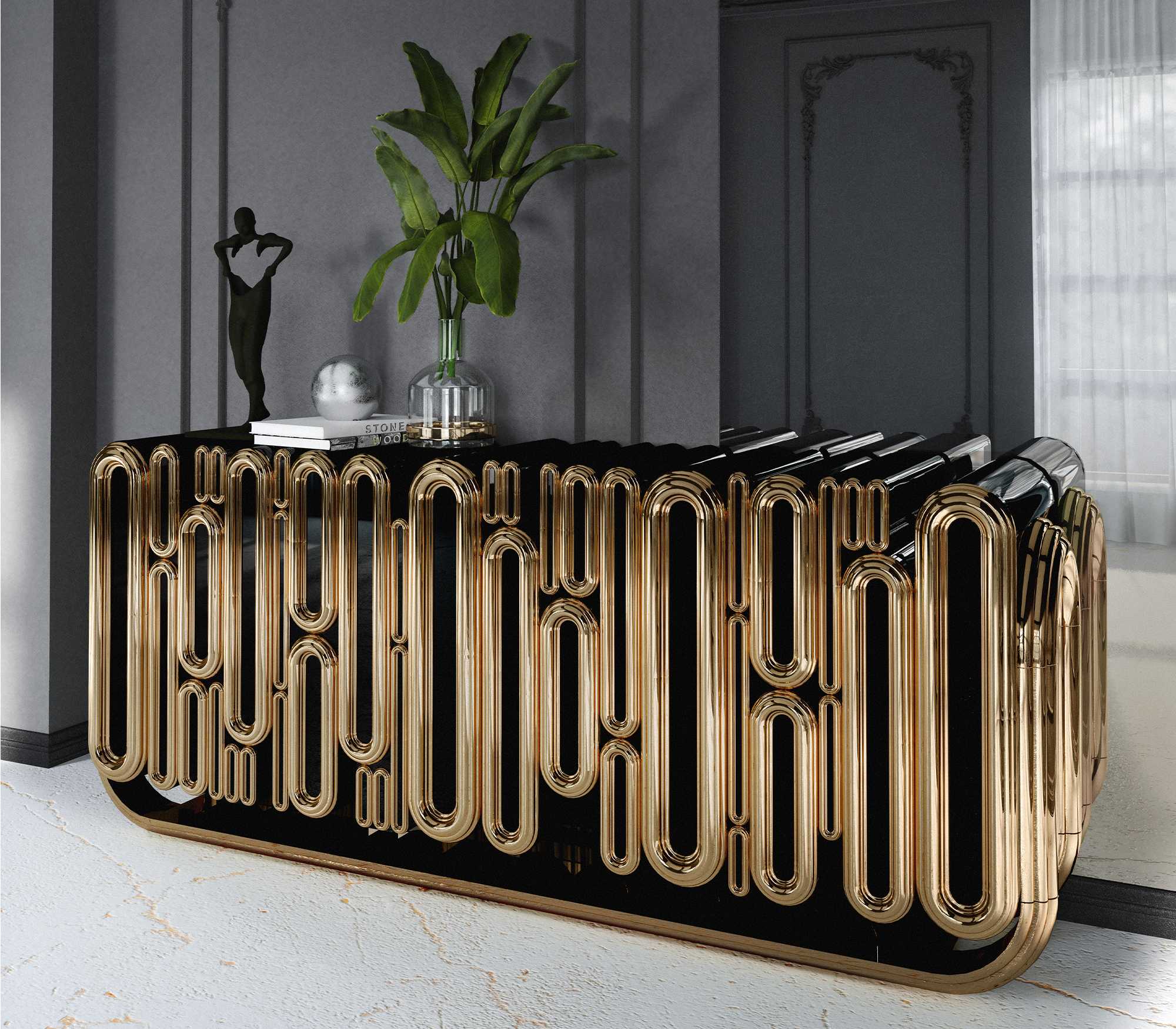 Ellipse goud dressoir