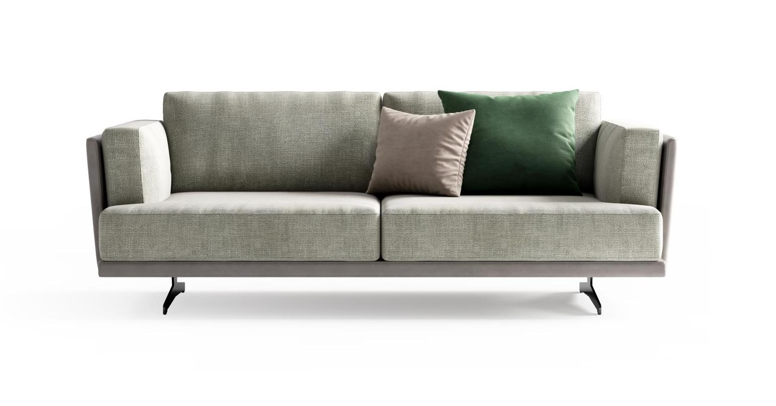 Canapé tissu et cuir 215