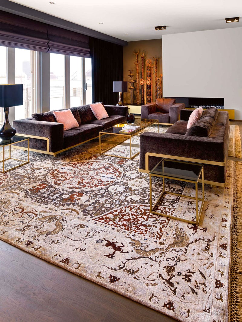 Tapis de luxe noué à la main Gold