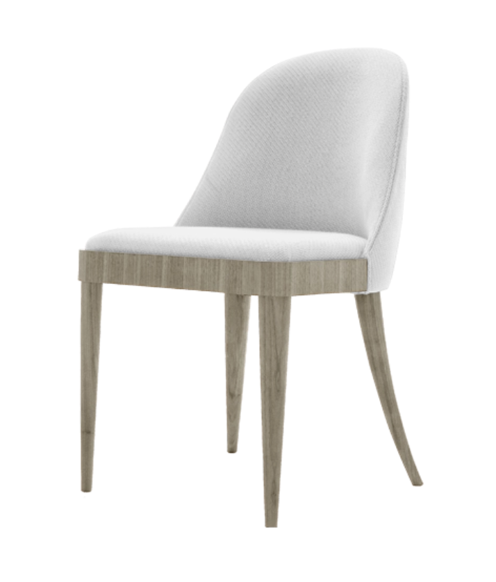 Cordiale grijze massief walnoot stoel | Kleur: Linen UNICO NF184 24