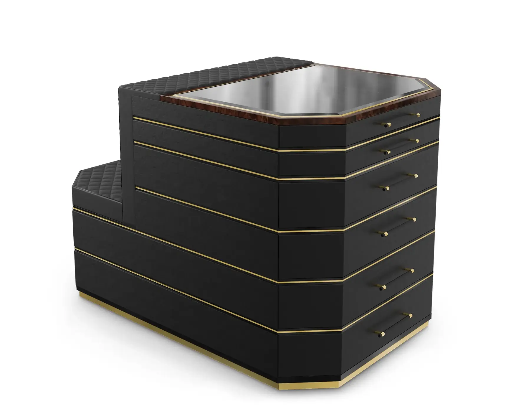 Îlot de rangement Cadence noir