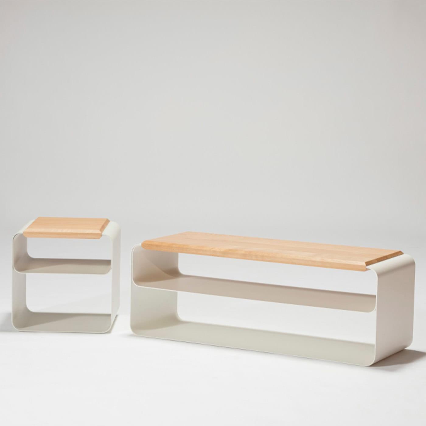 Banquette contemporaine en bois et métal (var. 2)