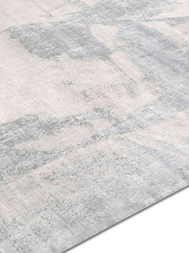 Tapis noué à la main gris beige | Taille: 365 × 457 cm