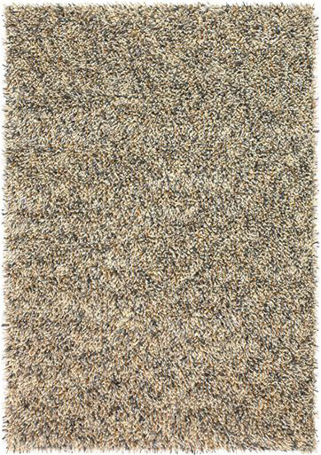 Tapis Rocks à poils longs en laine feutrée mélange beige/gris
