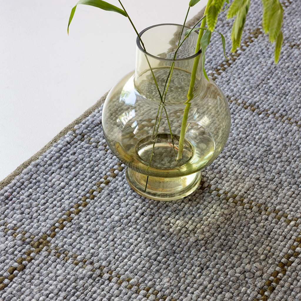 Tapis Craft Matter Check ardoise/olive | Taille: 160 × 230 cm
