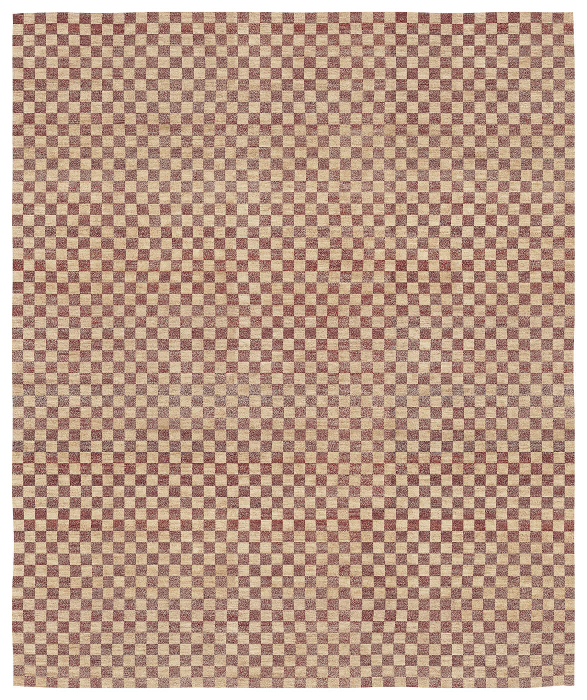 Mauro Checkerboard donkerrood vloerkleed