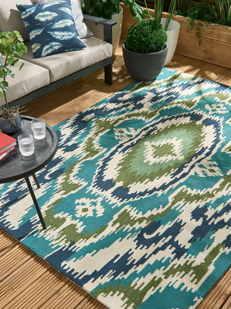 Tapis d’extérieur Ixora Emera/Palm/Chartr | Taille: 160 × 230 cm