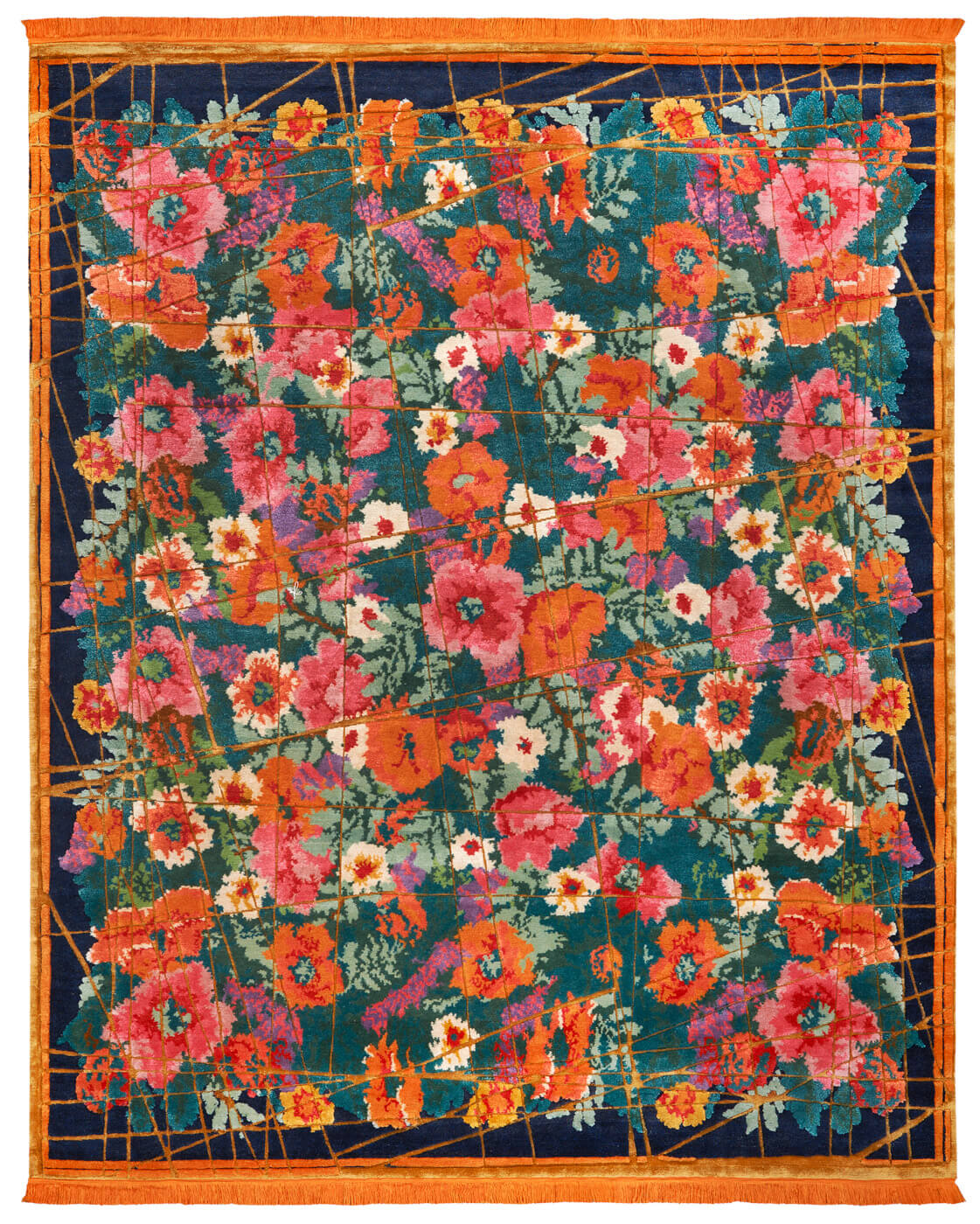 Tapis Scarlenka Allover Wrapped bleu marine or