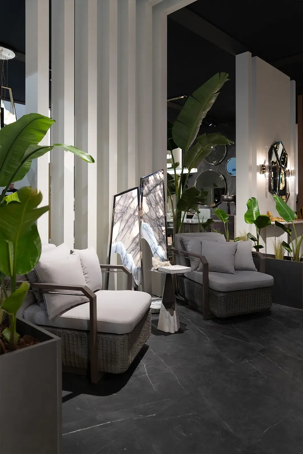 Table d’appoint de jardin Halo grise