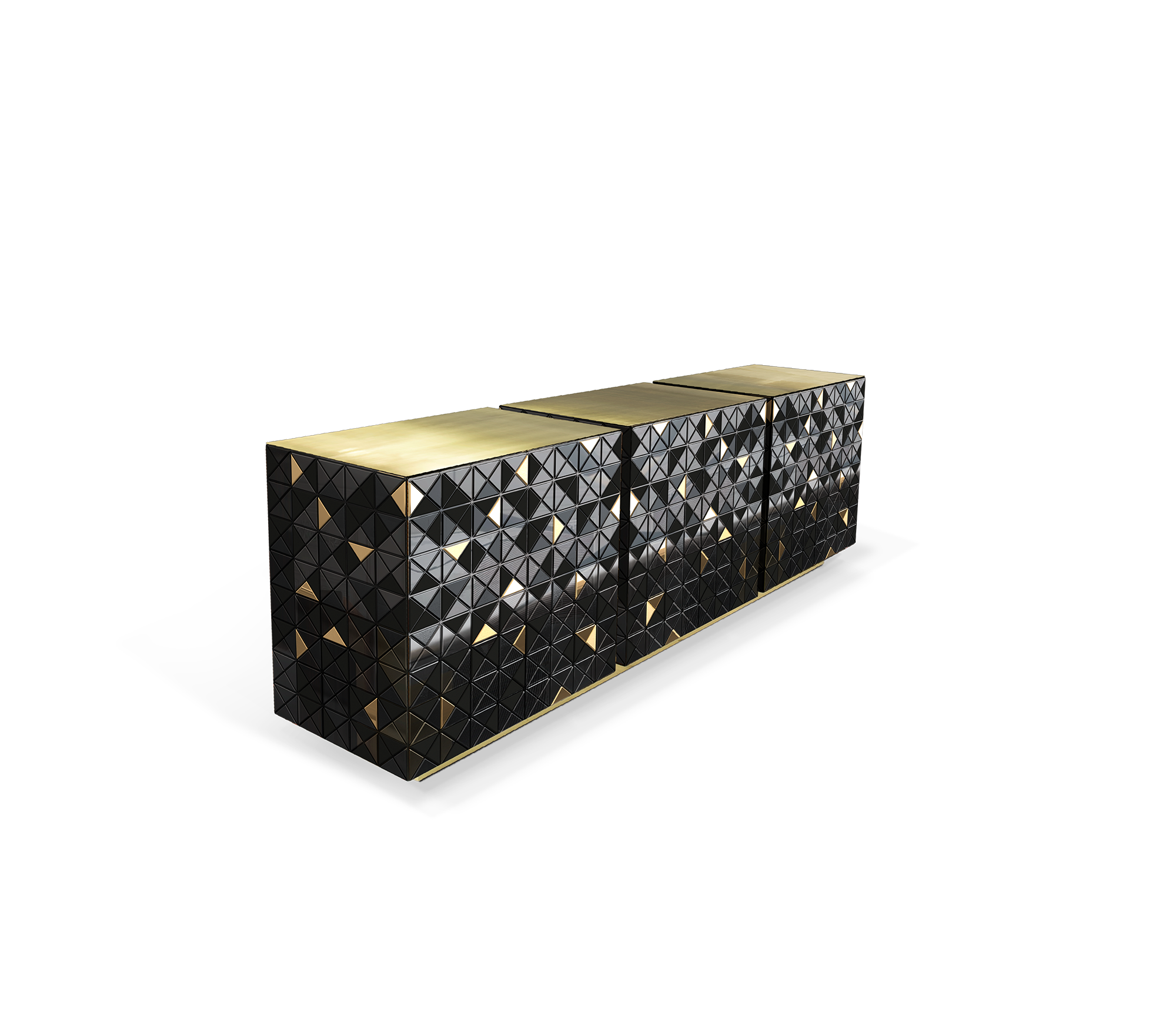 Mosaic goud en zwart dressoir