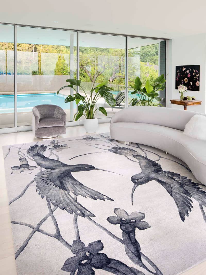 Hummingbirds handgeknoopt vloerkleed