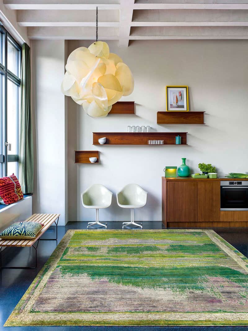 Tapis de luxe fait main Green Mix