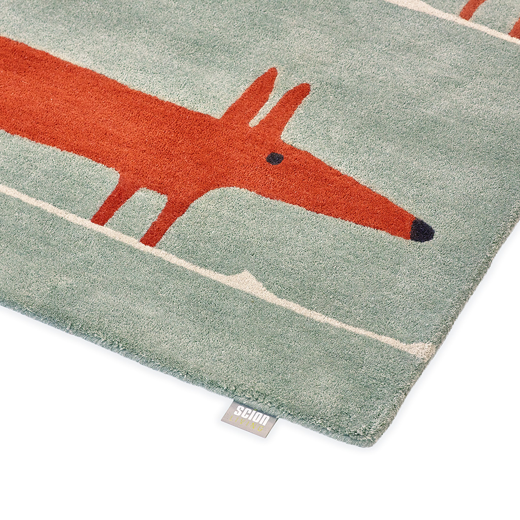 Mr. Fox munt/klaprood vloerkleed