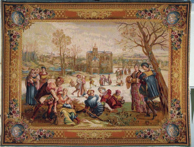 Tapisserie murale Patineur horizontal ou hiver | Taille: 110 × 150 cm