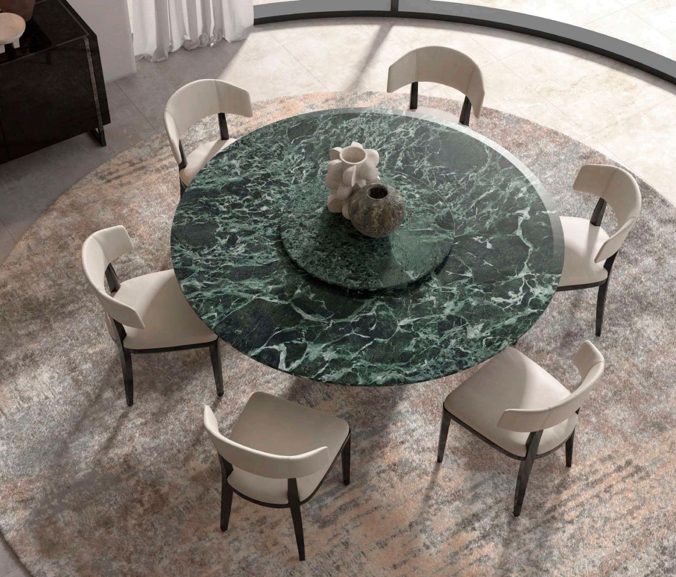 Ronde marmeren tafel 180 cm