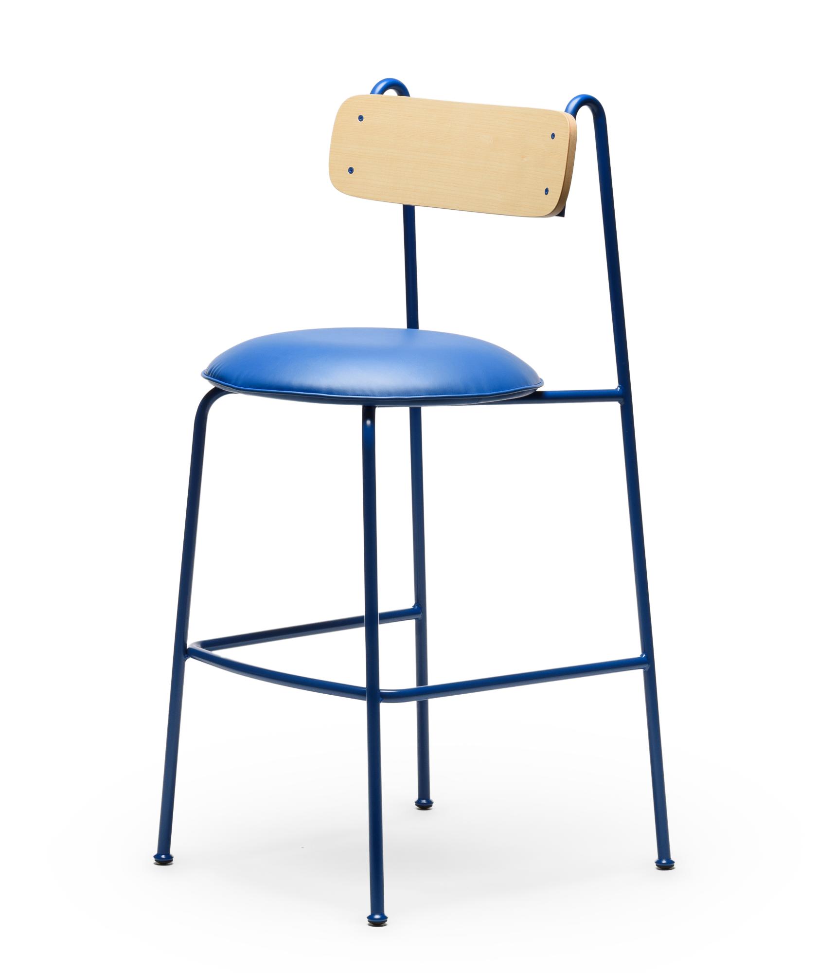 Chaise de bar Lena SG-75 Bleue en frêne