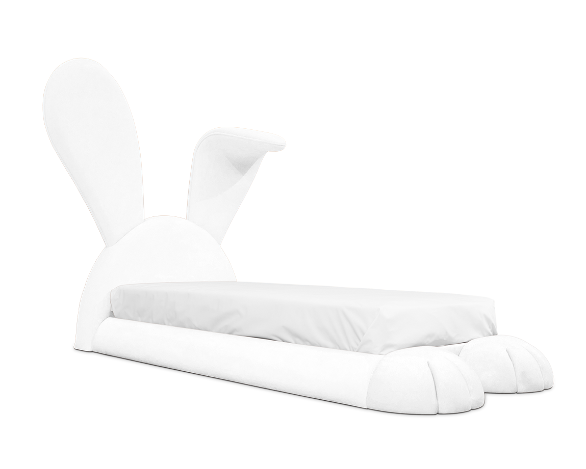 Knuffelig konijn hol bed