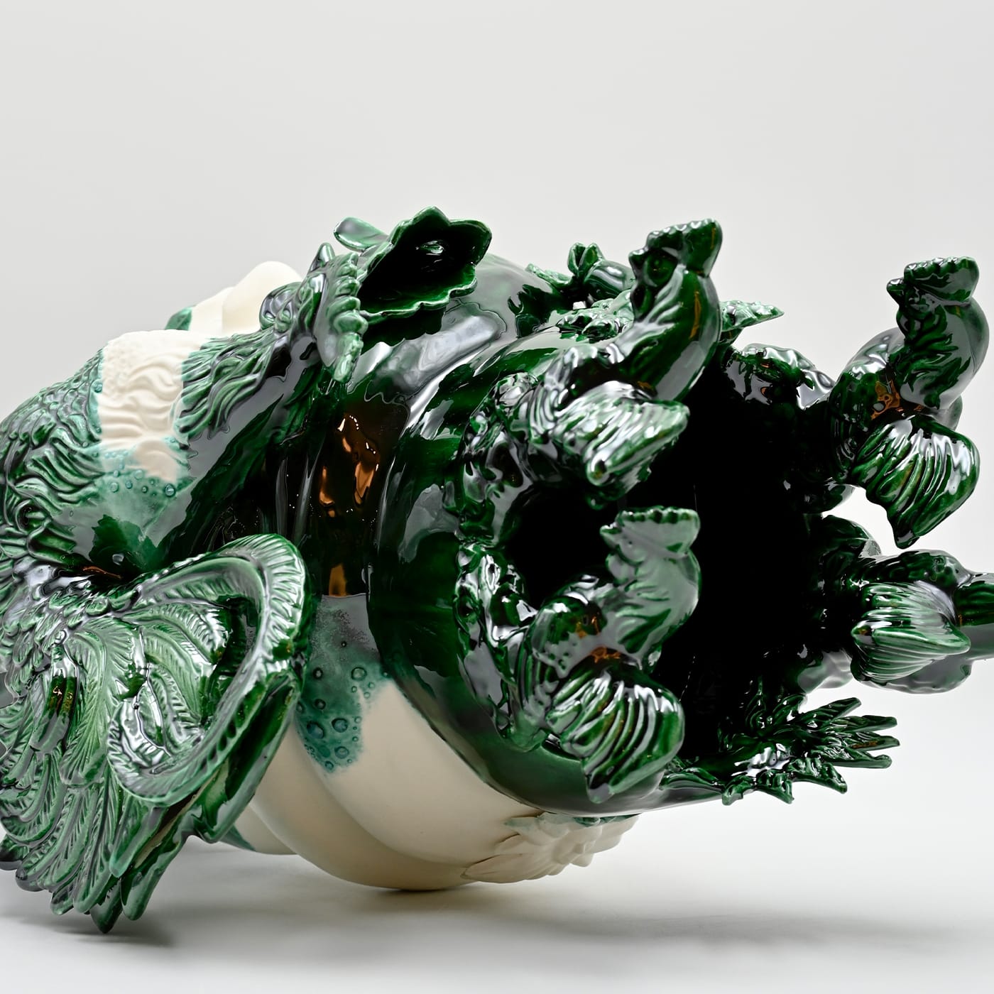 Groen & witte moorkop unieke sculptuur