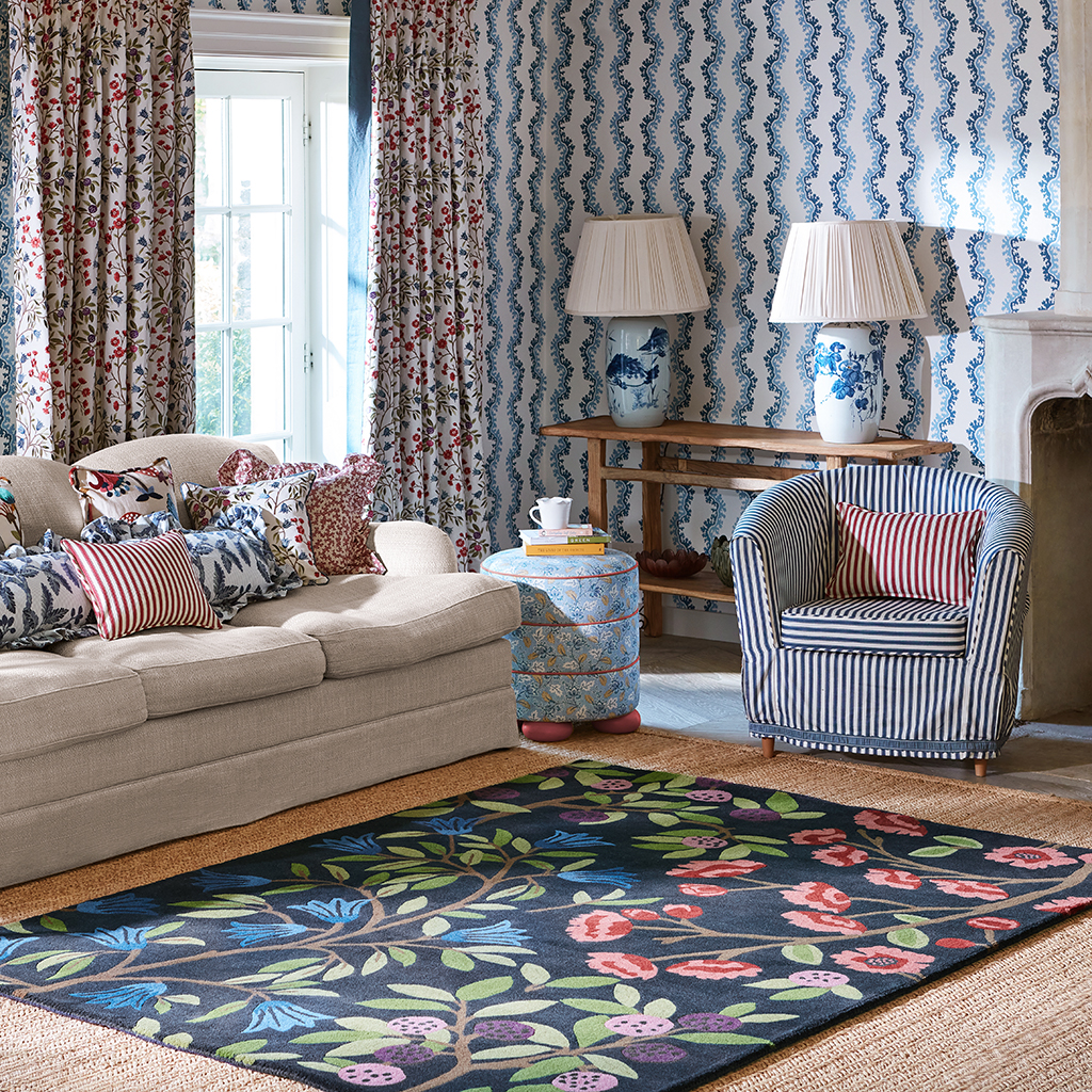 Tapis Foraging indigo | Taille: 140 × 200 cm