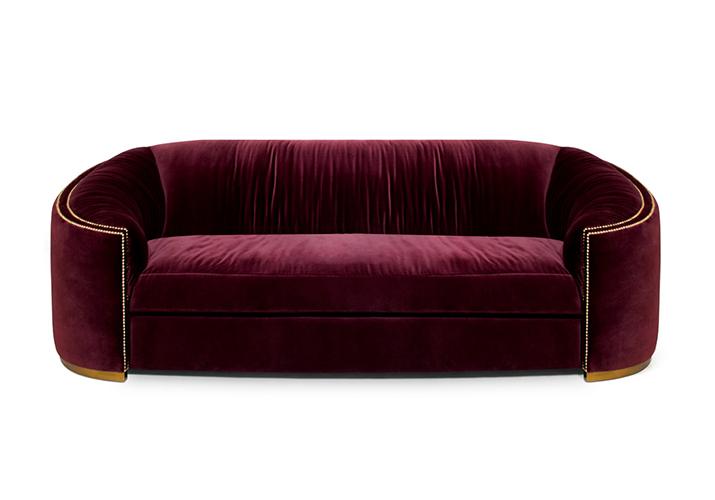 Premium Comfort rode gebogen bank