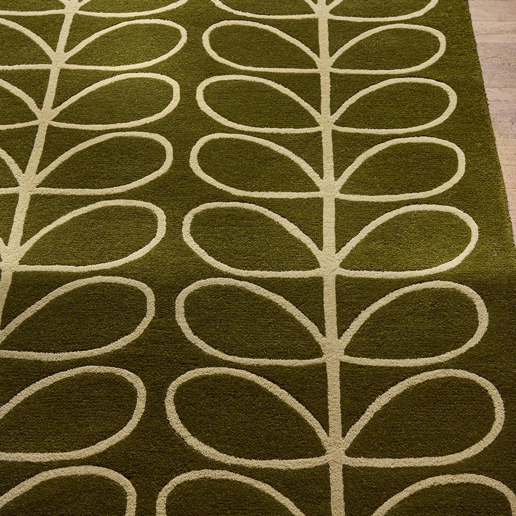 Linear Stem Olive handgemaakt vloerkleed | Maat: 200 × 280 cm