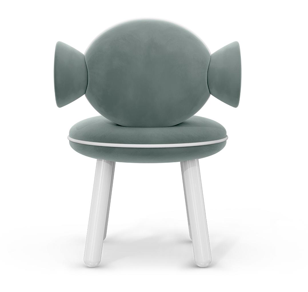 Petit pouf-chaise Lolly bleu